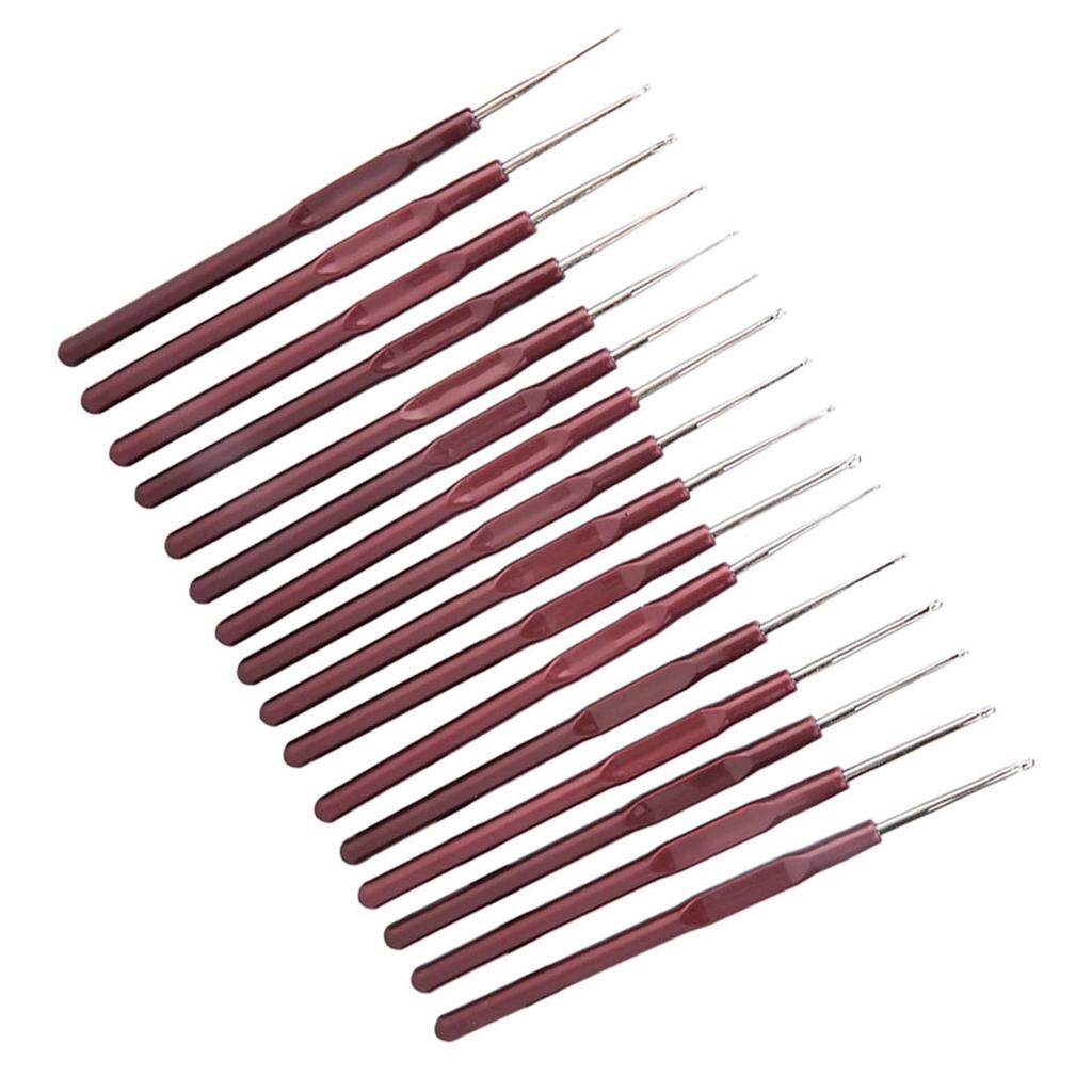 Kunststoffgriff Ultrafeine Spitzenhäkelnadel-Set Edelstahl-Stricknadel DIY Nähwerkzeug