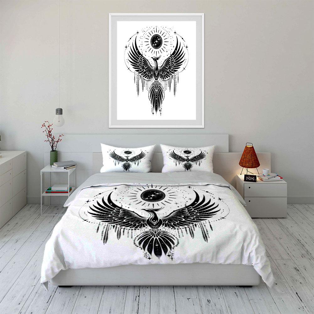 Majestic Celestial Phoenix Rise. Bedding Sets Duvet Covers Pillowcases(1* Duvet Cover 2* Pillowcases Without Duvet Insert)