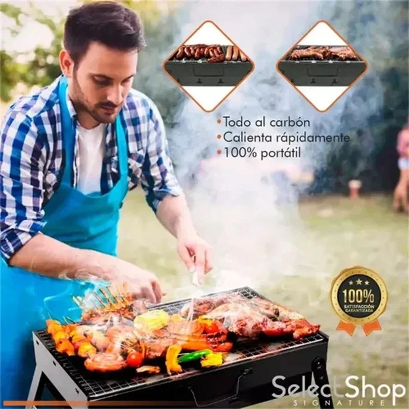 2026New Portable BBQ Charcoal Grill Stainless Steel Small Mini BBQ Tool Kit Outdoor Cooking Camping Picnic Beach Portable BBQ