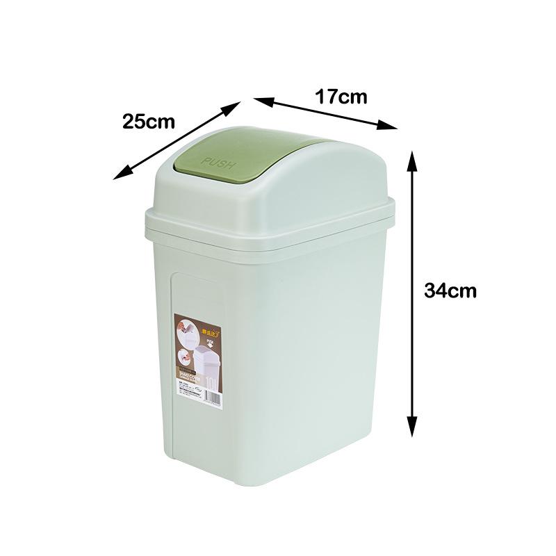 Large Flip-Top Plastic Trash Can for Home and Kitchen