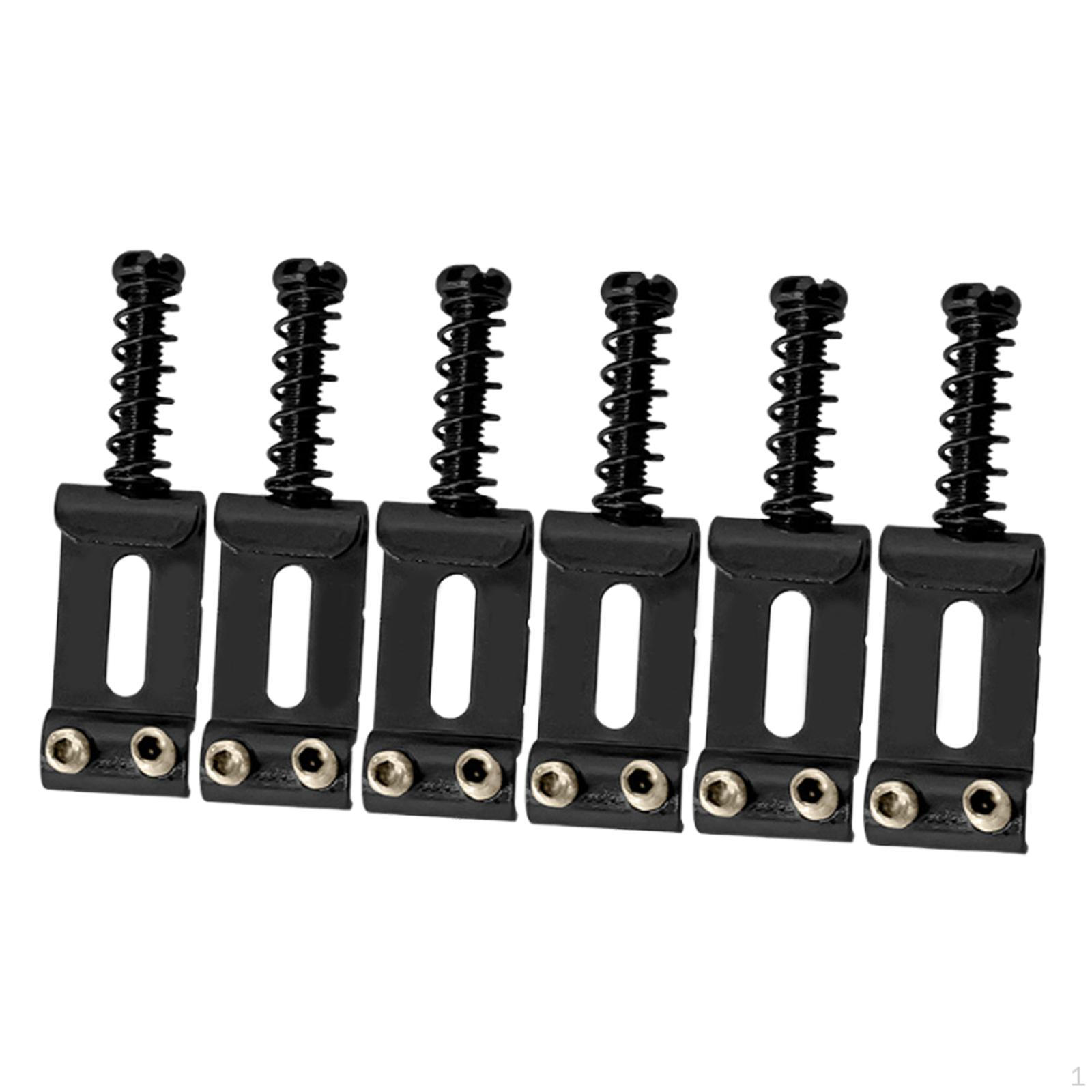 

6 Pieces Guitar Saddles Directly Replace 35mm Hardware Electric Bridge Sturdy Metal чёрный