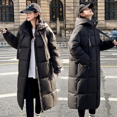 Daunenbaumwollwattierte Jacke Damen Lang Über das Knie Neu Locker Winter Baumwollwattierte Jacke Damen Wattierter Baumwollwattierter Mantel