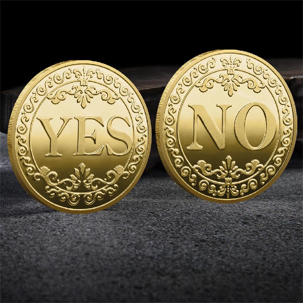 Yes or No Prediction Decision Coin Gothic Double Sided Relief Plating Commemorative Coins Creative Skull Divination Collectibles