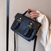 Estilo Universitario Retro Bolso Cambridge Bolso de Hombro de Cuero PU Bolso Cruzado Simple Streetwear