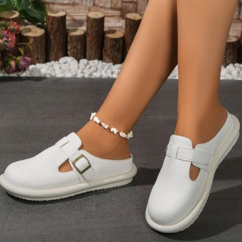 Női Alkalmi Sport Papucs 2024 Új Egyszínű Belecsúszós Könnyű Fűzős Alap Lapos Egyszínű Kerek Orr Női Alkalmi Papucs