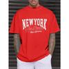 New York Print Men's Round Neck Short Sleeve Tee Fashion Slim Fit T-Shirt Top For Spring Summer Holiday