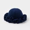 Handmade Wool Knit Hat: Thick, Windproof, Simple, Versatile, Solid Color for Autumn and Winter.