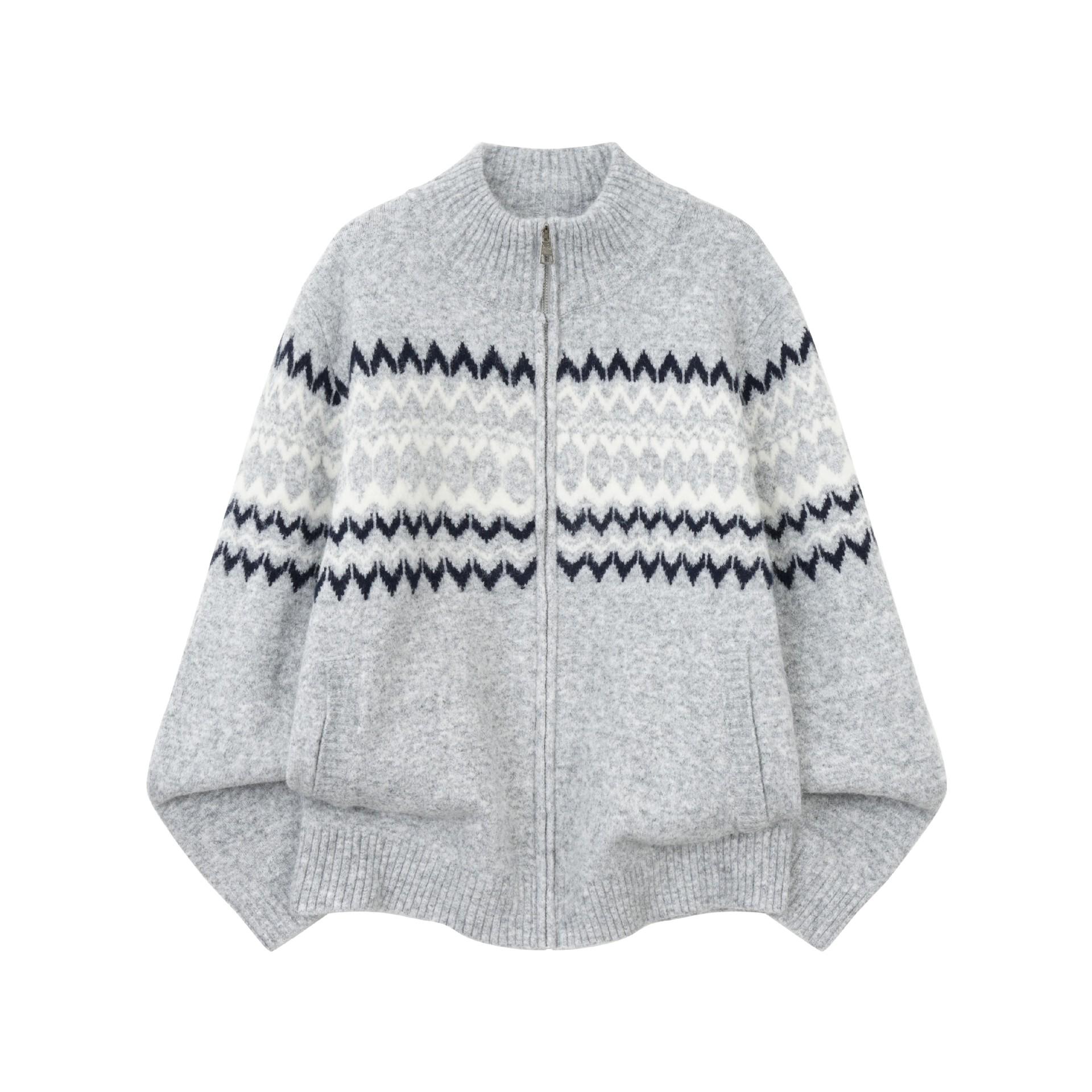 

Unisex American Fair Isle Sweater: Winter Heavyweight Loose Round Neck Knit Cardigan – Trendy Cleanfit Knitwear Outerwear. XL сірий колір