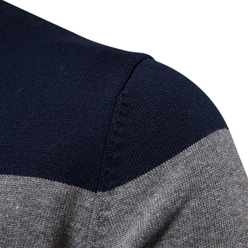 Gant Høst og Vinter Broderi Ny Herre Halv Glidelås Herre Genser Pullover Stripet Lappeteppe Genser