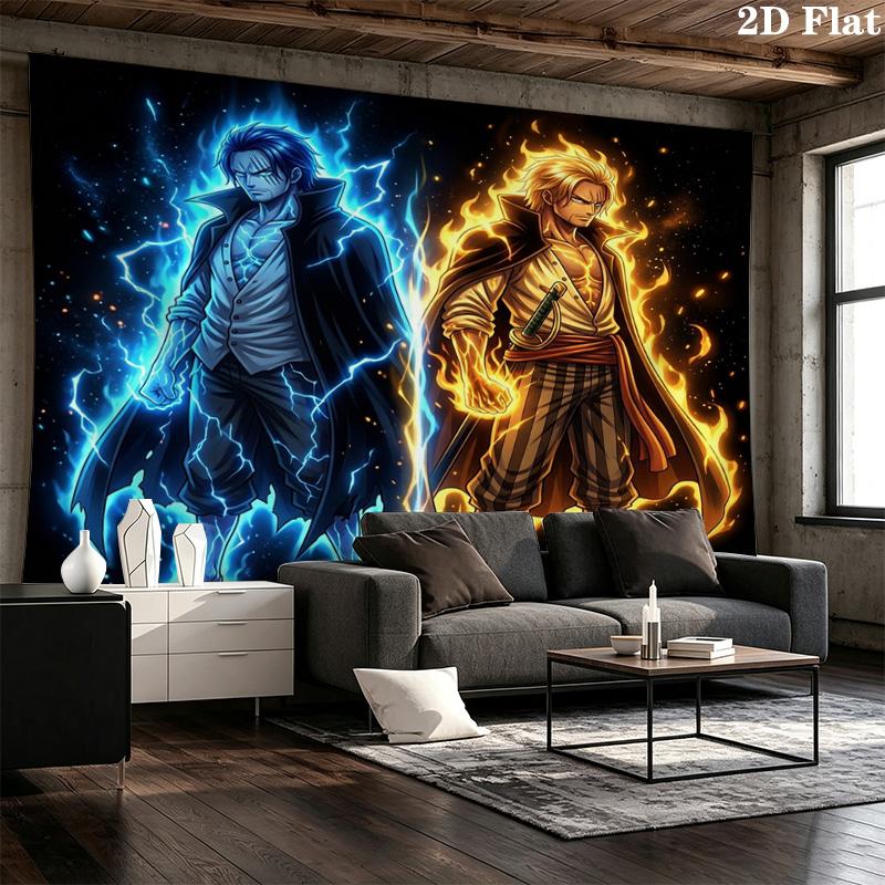 One Piece Poster Wall Tapestry Aesthetic Wall Hanging Printed Fabric Blanket Decorative Tapestries For Bedroom Living Room Home Decor