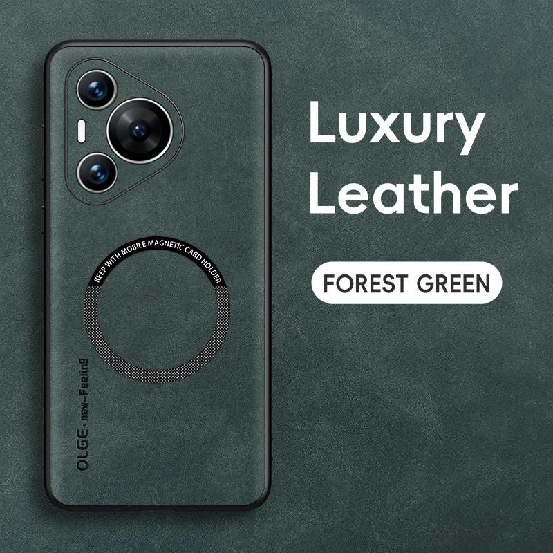 

Магнитный кожаный мягкий чехол в стиле ретро для Huawei Pura 70 Ultra Pura 70 Pro Plus Pura70 Pro Plus, чехол для телефона с беспроводной зарядкой For Pura 70