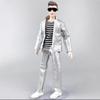 Men Handsome Clothes 1/6 Male Doll Black Suits Clothing Accessorie Supermodel Boy Fashion Dress Up Top Pant For 30Cm 12Inch Doll