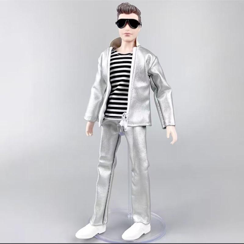 

Handsome Men Clothes 1/6 Male Doll Black Suits Clothing Accessorie Supermodel Boy Fashion Dress Up Top Pant For 30Cm 12Inch Doll Fits 30cm dolls