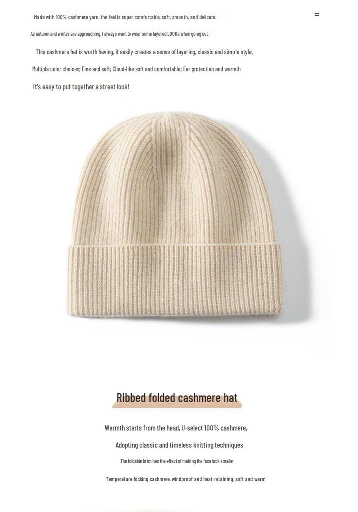 Unisex Winter Cashmere Knit Wide Fit Head Wrap Hat