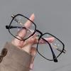 Blue Ray Blocking Anti-Blue Light Glasses Eye Protection Ultralight Square Eyeglasses Metal Posensitive Discoloration