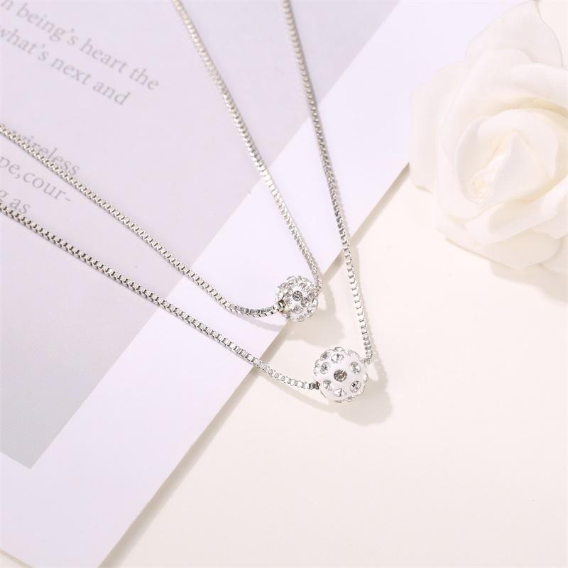 Shambhala Double Necklace Ball Ball Clavicle Chain Simple Short Section Ladies Clavicle Chain Jewelry ADM