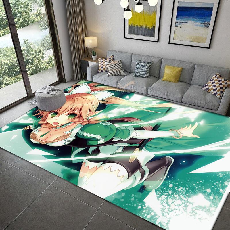 Sword Art Online anime Dywan wielorozmiarowy Dywan do salonu sypialni pokoju dziecięcego Dekoracja domu Dywanik podłogowy Mata antypoślizgowa Mata pod kanapę