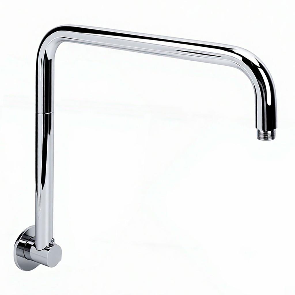 S Shaped Shower Arm 360 degrees Rotating Stainless Steel Shower Extender Arm with Flange for Bathroom Accessory