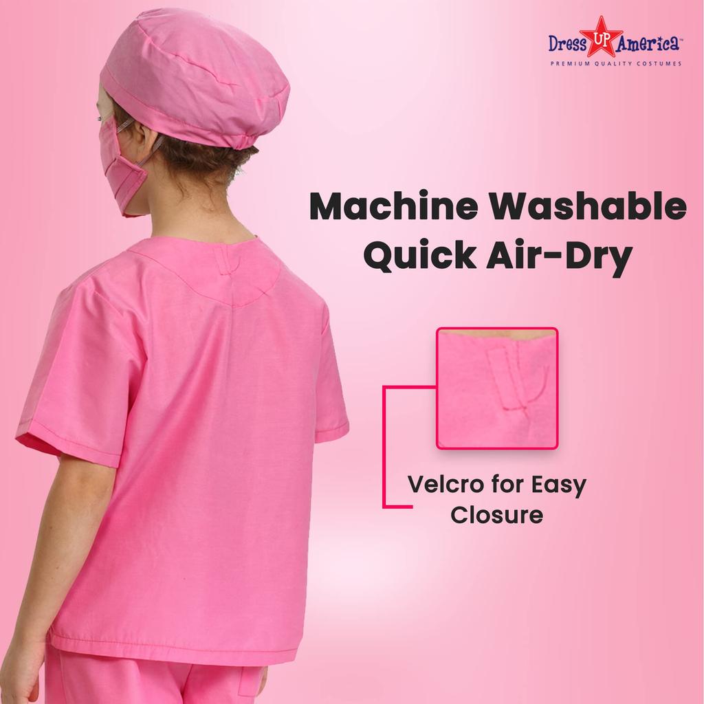 years Dress Up America 874P Doctor Pretend Play Outfit (Small 4-6 (71-76cm waist, 99-115cm height)) - Children/Toddler/Kids Scrub's (Small)