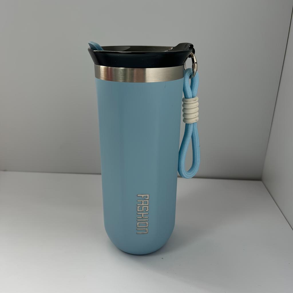 Stainless Steel Thermos Coffee Cup with Rope Vacuum Insulation Cold Preservation Travel Water Cup Can Hold Coffee Tea Iced Water