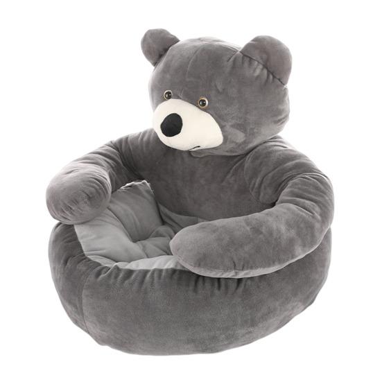 Pat pentru câine ursuleț de pluș, cald, pufos, canapea pat pentru pisici cu brațe, antiderapant, detașabil, lavabil, pat confortabil ursuleț pentru pisici, câini