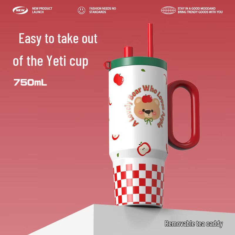 Huazao Baijia WQ 316 Stainless Steel Cartoon Insulated Straw Tumbler 750ML