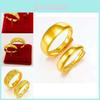 Elegant Vietnamese Sand Gold Brass Open Ring For Men And Women With Starry Design