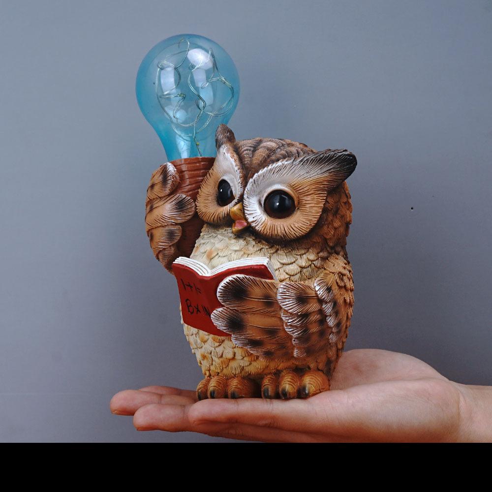 

Креативные солнечные фонарики, украшения в виде совы, садовые ночные светильники, украшения из смолы, украшения для дома