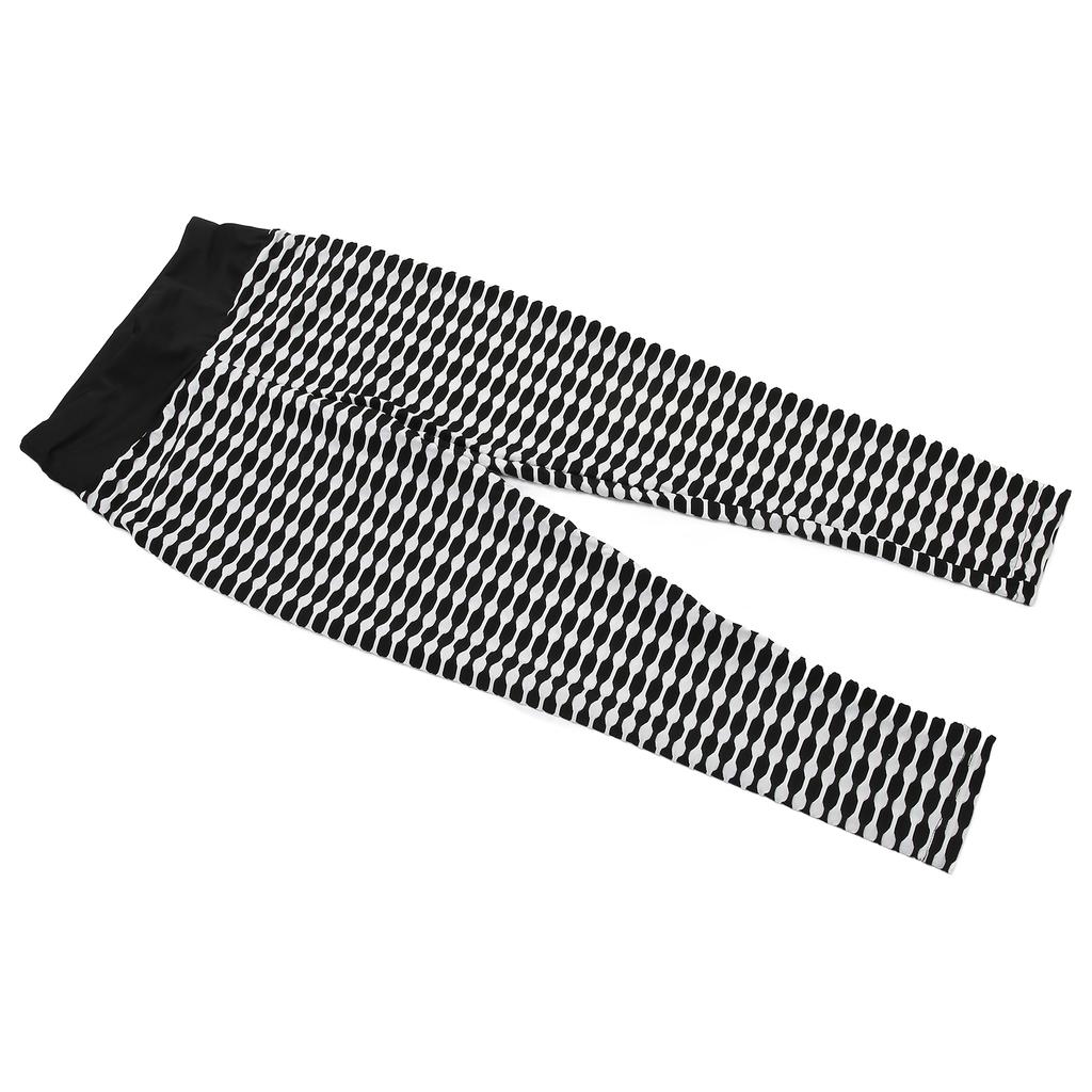 Yoga Pants Butt Lifting Elastic High Waisted Women Leggings Black and White for WorkoutXL
