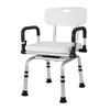 Adjustable Non-Slip Shower Chair with Armrests for Elderly, Disabled, and Pregnant Users