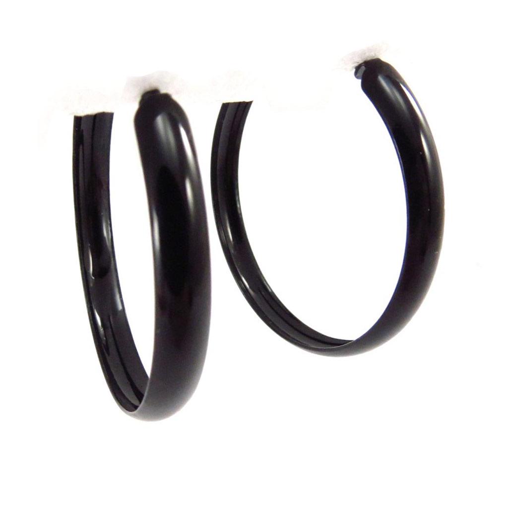 Les Trésors De Lily [J5960] - Créoles 'Chorégraphie' noir Ø 40 mm