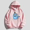 Children's Kpop Style Hooded Sweatshirt with Cute Tiger and Crow Cartoon Girl Hoodies on Top