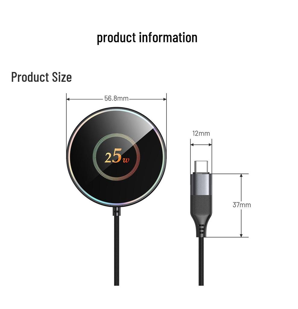 25W MagSafe Magnetic Wireless Charger for Apple, Huawei, Android - Car & Desktop Fast Charging
