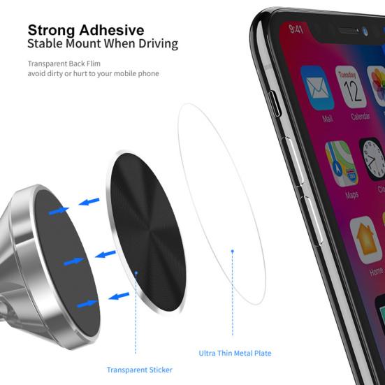 Piastra metallica adesiva rotonda sostitutiva da 30 mm per supporto magnetico per auto e telefono