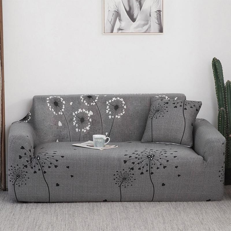 Geometric Plant Print Leisure Sofa Cover L Shape 1/2/3/4 Seat Small Sofa Sofa Cushion Kids Sofa Armchair Straight Sofa Cover