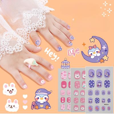 Personliga Små Prinsessor Barnens Nageldekorationer DIY Söta Djur Tecknade Nageldekorationsklistermärken
