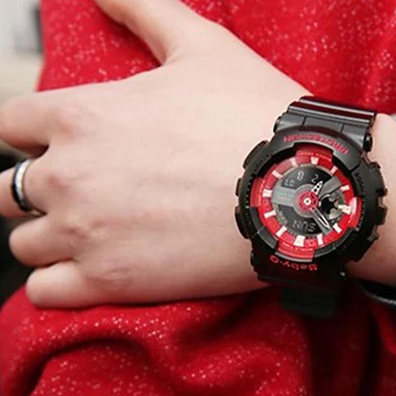 Casio BABY-G theme series, fashion trend, contrasting color, vibrant street, classic pointer dual display, sports waterproof, quartz BA-110SN-1A