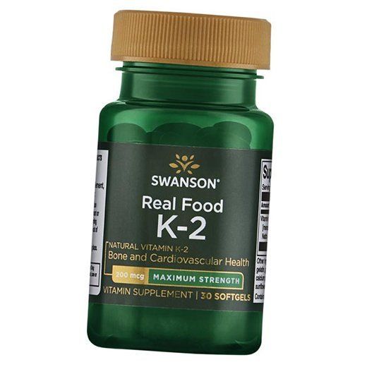 Vitamin K2, Maximum Strength, Real Food Vitamin K2 200, Swanson 30 Gelcaps (36280040)