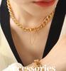 Exaggerated 18K Gold-Plated Titanium Steel Cuban Necklace & Bracelet Set - European/American Hip Hop Style