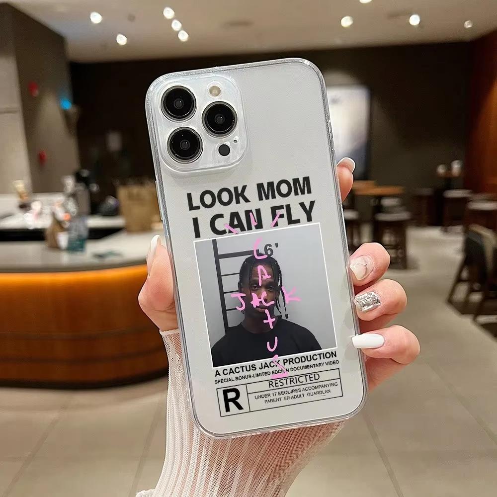 Fashion Hot Phone Case For iPhone 16 15 14 13 12 11 Pro Max XS X XR 7 8 SE Jackboys Travis Scott Soft Transparent
