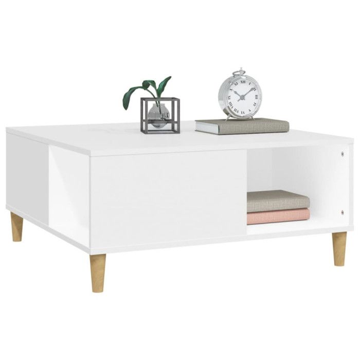 VidaXL Table basse blanc 80x80x36,5 cm bois d'ingénierie 821092