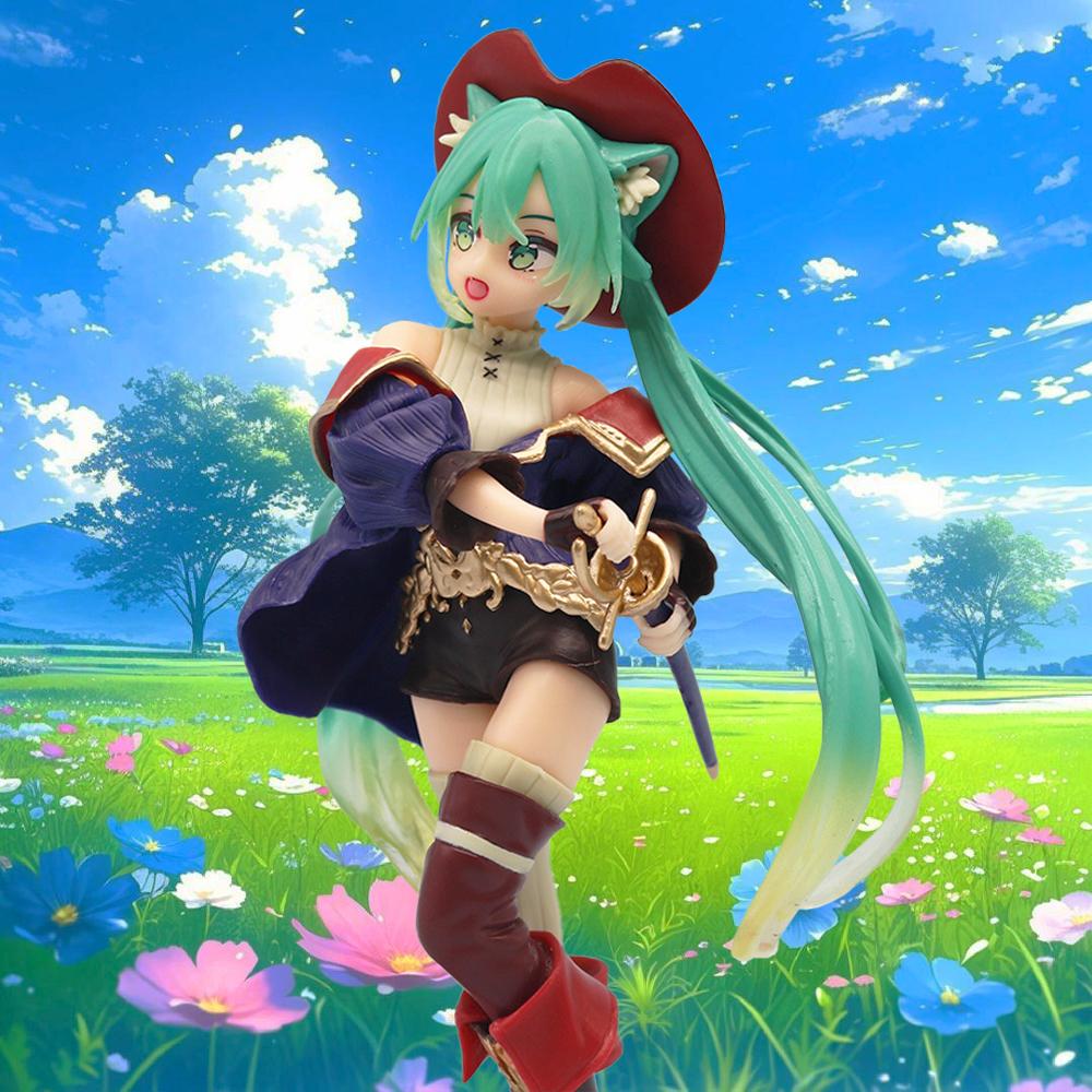 Discover Intime Girls Hatsune Miku Desktop Adorable Action Figure Tale Wonderland Puss In Boots Anime Figurine Cute And Charming Model Toy Cute Decor