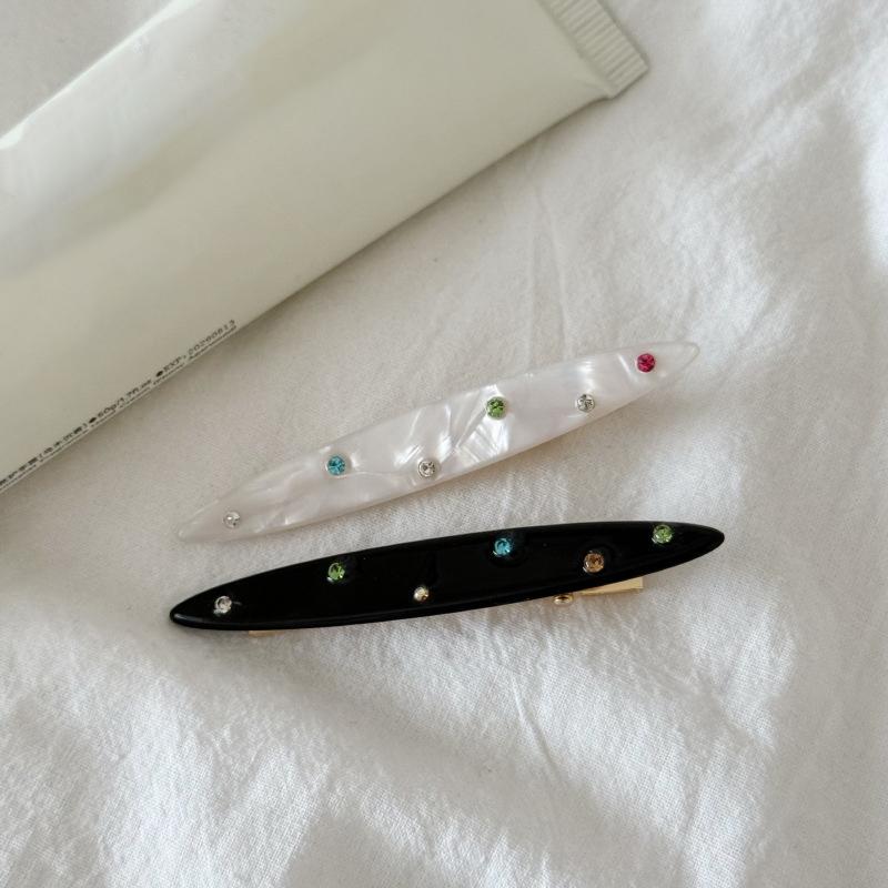 2 Stück Koreanisches Nischen-Design-Gefühl Farbe Bohren Essigsäure Haarnadel Damen Seitenpony-Clip Entenschnabel-Clip Kopfschmuck