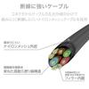 ELECOM Fast Music LFS12C Stereo Earphones, In-Ear Type, Lightning to Microphone, 10.0mm Diameter, Heavy-Duty Cable, Silver, EHP-LFS12CMSV, 1.2m