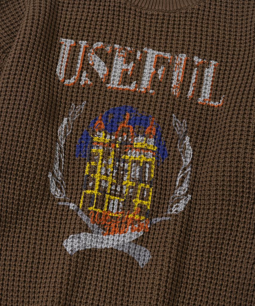 KNITTED Cotton Useful Castle Round Knit Brown