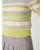Lily Brown Random Border Knit LWNT251110 Green Women's