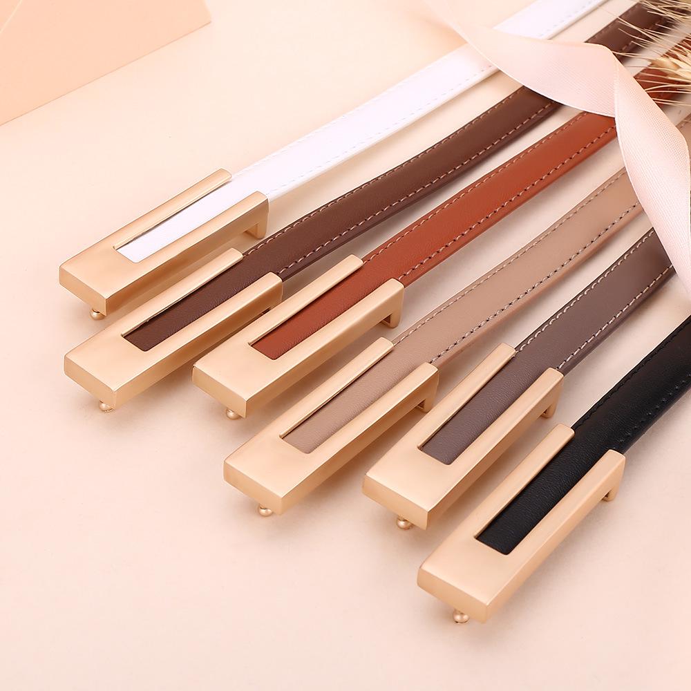Women's Versatile Fashion Cowhide Belt - High-End Decorative Business Jeans Accessory