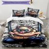 3pcs Duvet Cover Set (1*Duvet Cover + 2*Pillowcase, Without Core), Demon Slayer Print Soft All‑Season Bedding Set, Home Bedroom Decor Gift