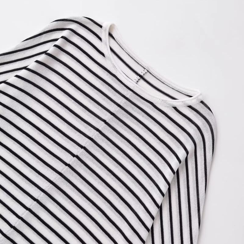 Araltay New Arrival Fashion Style Women's Clothing Fashion All-Match Casual Minimalist Batwing Sleeve Stripes Tops 1165260