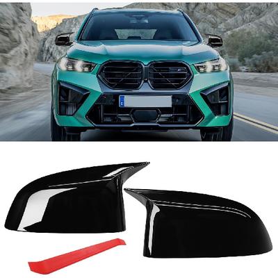 Jaronx Compatible With BMW Mirror Cover X3 G01/X4 G02/X5 G05/X7 G07 -2024,X6 G06 -2024,M Style Glossy Black Rearview Mirror Caps For BMW, Horn